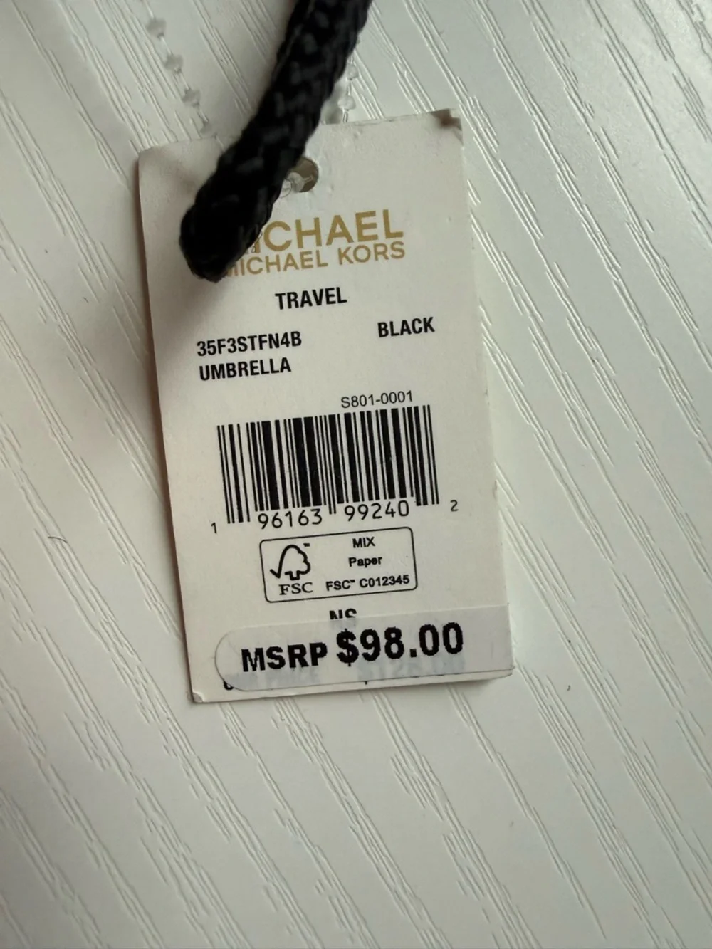 Michael Kors black Umbrella with mk Logo - Picture 6 of 6